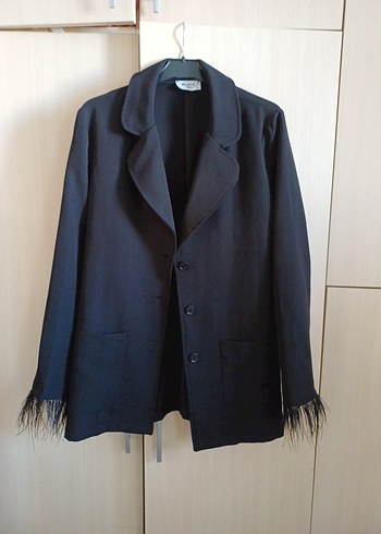 Düğmeli Siyah Kadın Blazer