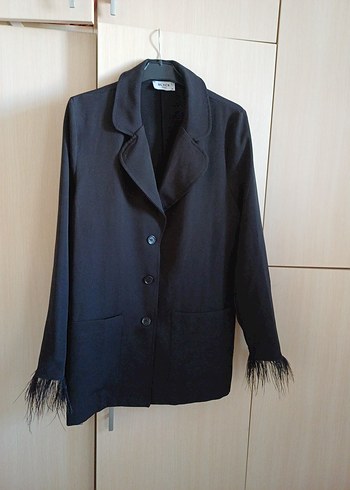 m Beden siyah Renk Düğmeli Siyah Kadın Blazer
