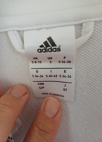 s Beden beyaz Renk Adidas eşofman üstü