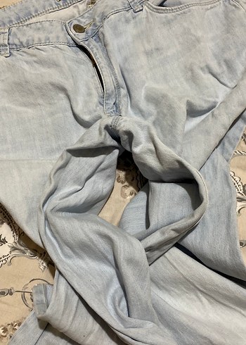 Mavi Renkli Rahat Kesim Kadın Kot Pantolon - Görsel 4