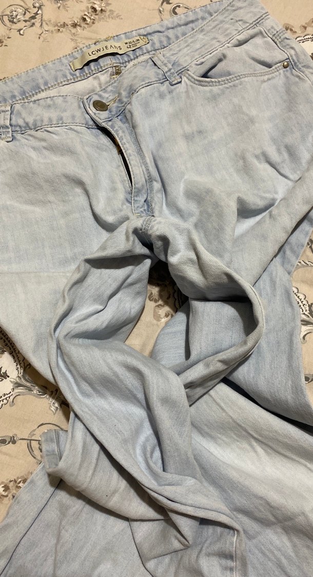 Mavi Renkli Rahat Kesim Kadın Kot Pantolon - Görsel 4