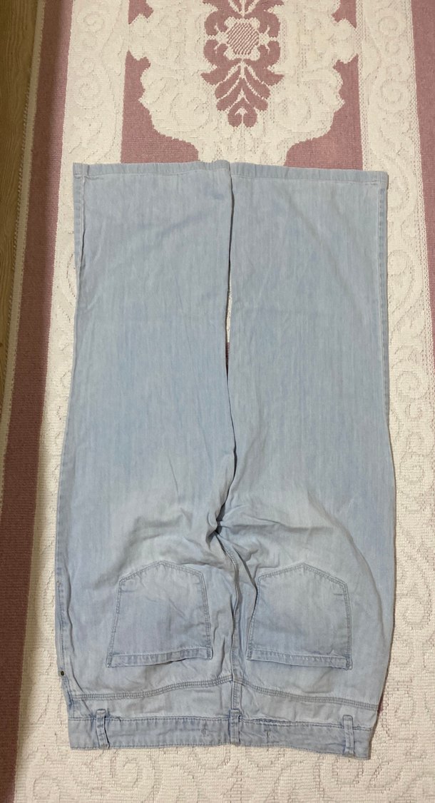 Mavi Renkli Rahat Kesim Kadın Kot Pantolon - Görsel 3