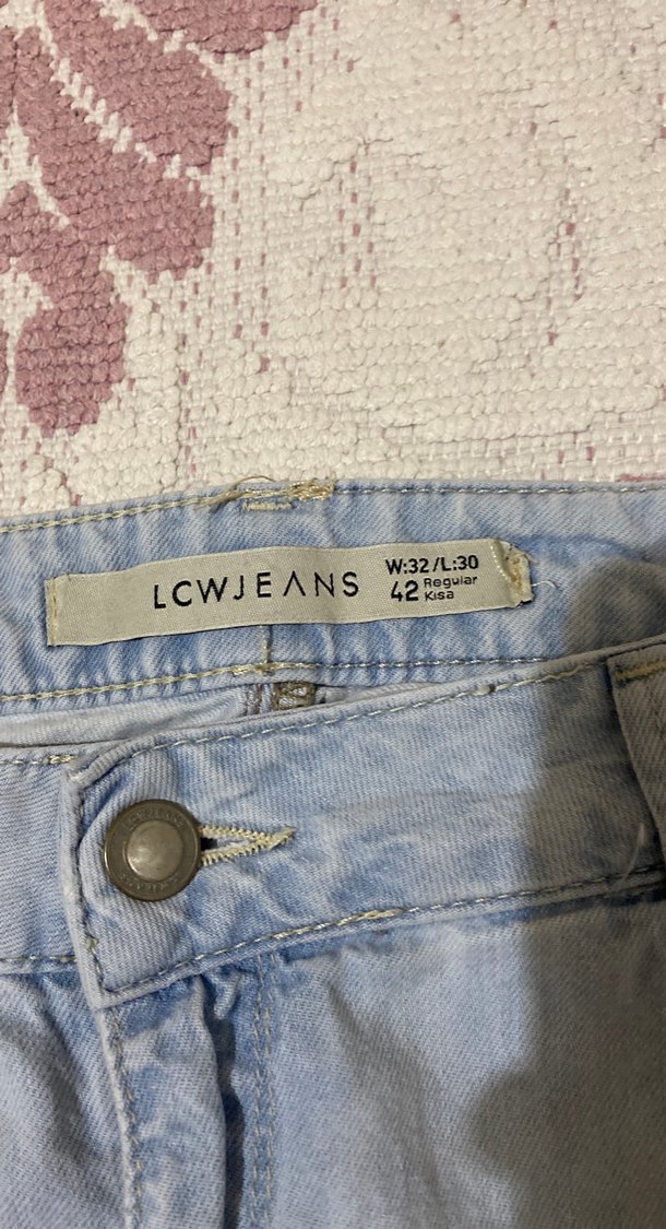 Mavi Renkli Rahat Kesim Kadın Kot Pantolon - Görsel 2