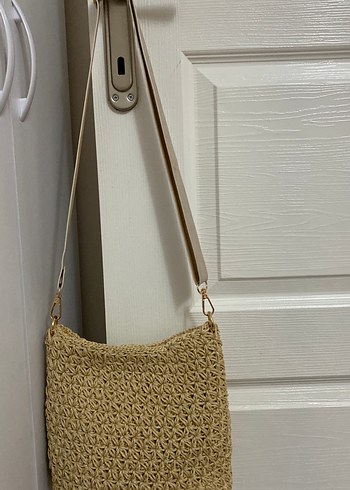 Bej Dantel Detaylı Bohem Örgü Kadın Çanta - Görsel 2