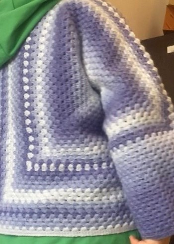 Mavi Örgü Kadın Hırka - Görsel 2