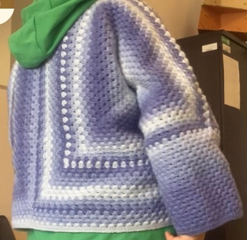 Mavi Örgü Kadın Hırka - Görsel 2