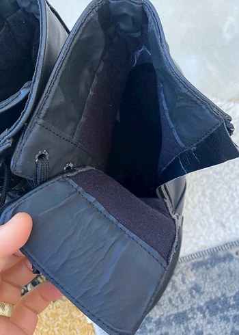 Siyah Deri Gizli Fermuarlı Kadın Dolgu Topuk Bot - Görsel 4