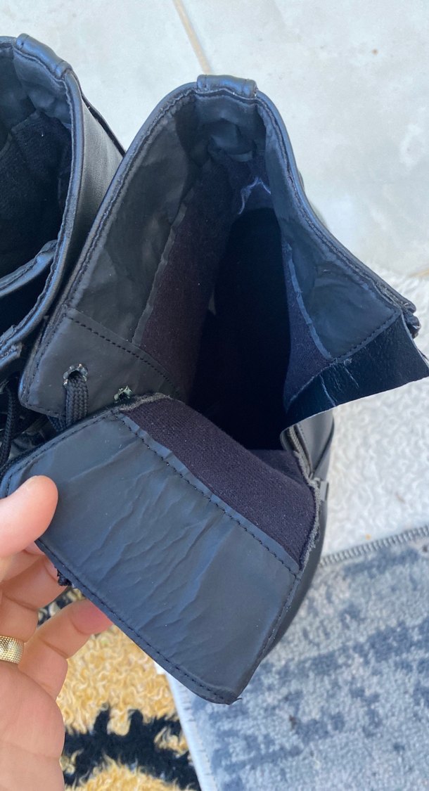 Siyah Deri Gizli Fermuarlı Kadın Dolgu Topuk Bot - Görsel 4