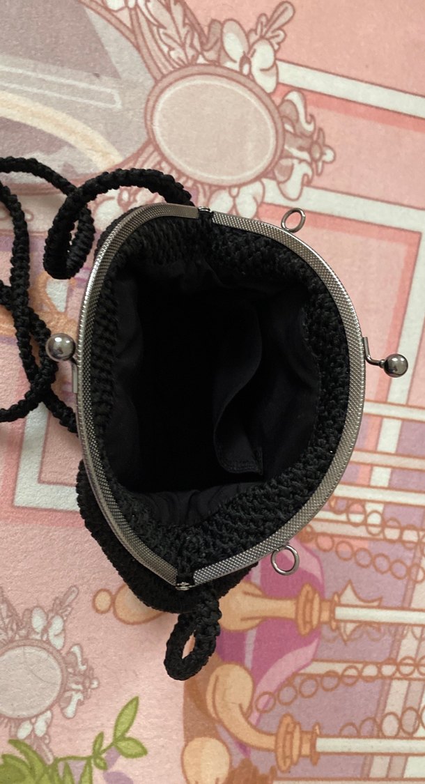 Siyah Örgü Kadın çapraz saplı Çanta siyah - Görsel 3