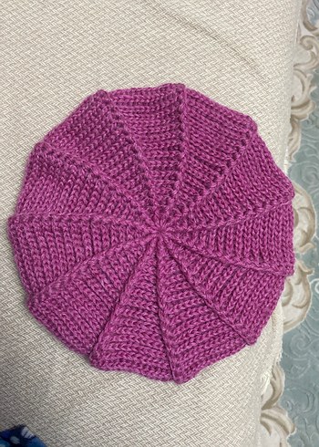 Ressam bere Pembe Renkli Örgü Kadın ressam Bere - Görsel 2