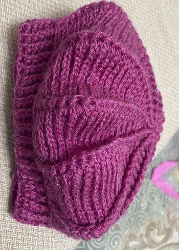 Ressam bere Pembe Renkli Örgü Kadın ressam Bere - Görsel 4