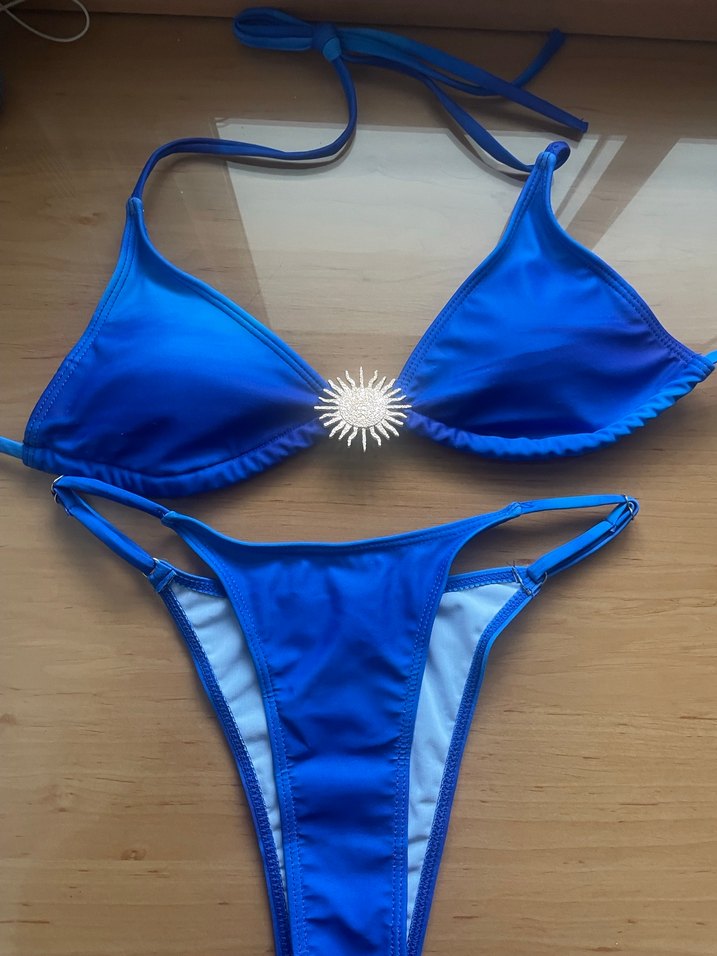 Parlak Mavi Bohem Bikini Takımı - Görsel 2