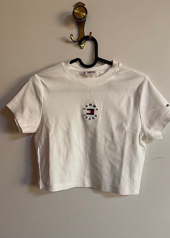 Beyaz Kısa Kollu Crop Tişört