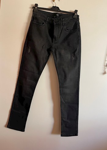 Erkek Siyah Regular Fit Denim Pantolon