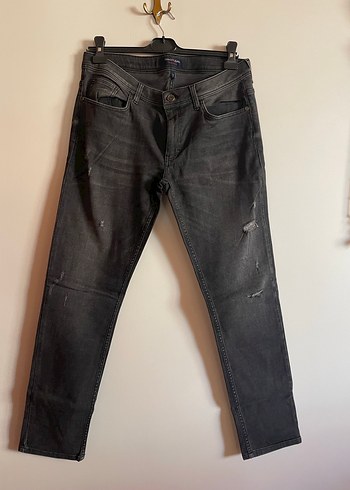 Gri Erkek Regular Fit Denim Pantolon