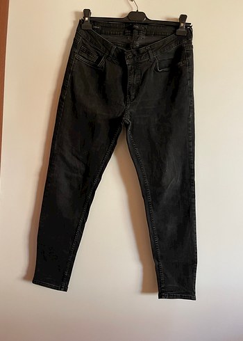 Siyah Loose Fit Denim Erkek Jean