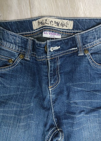 13-14 Yaş Beden mavi Renk kiz çocuk Mavi Denim Normal Kesim Jean