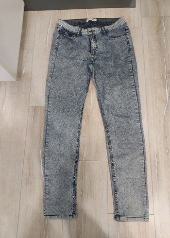 Koton Gri Tie-Dye Kadın Denim Pantolon