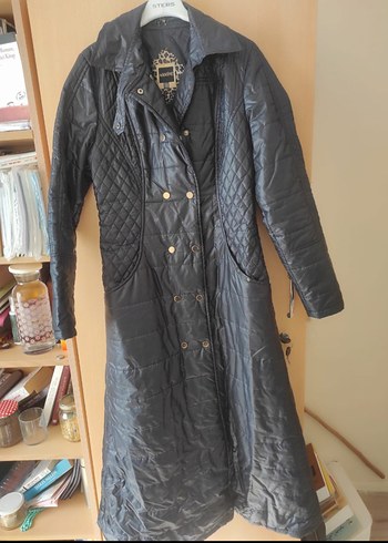 Uzun Kesim Düğmeli Gri Kadın Ceket armine - Görsel 2