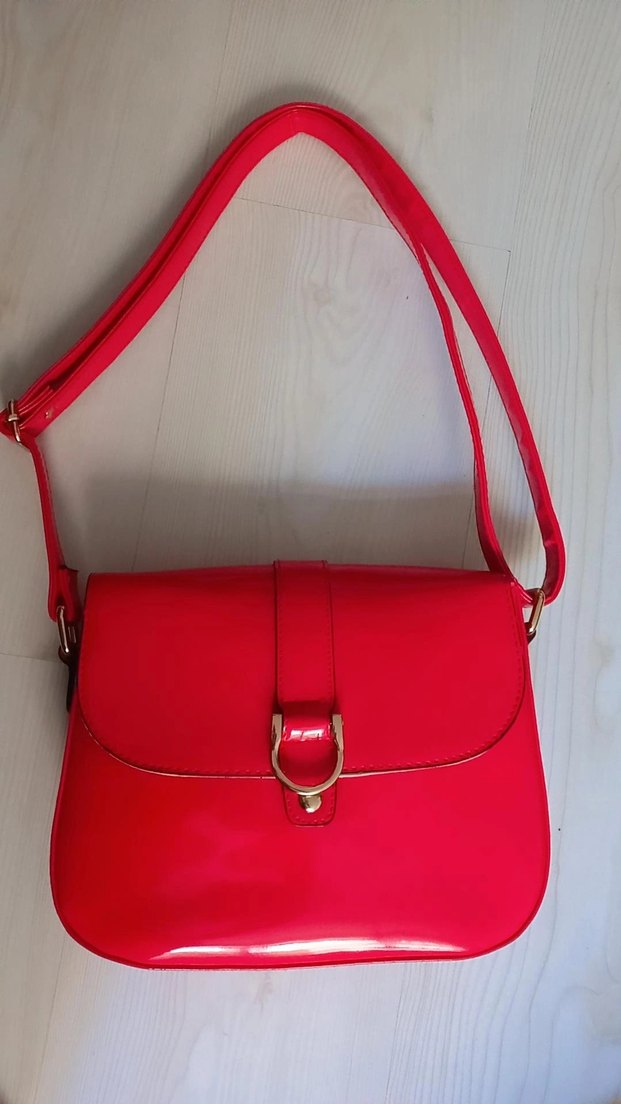 Klasik Modern Kırmızı Deri Kadın Çanta - Görsel 2