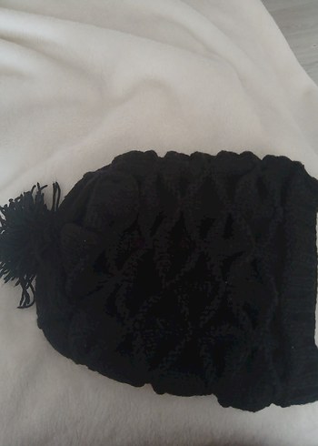 Siyah Örgü Kadın Bere - Görsel 2