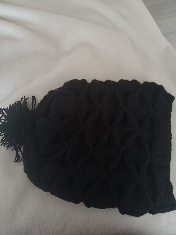 Siyah Örgü Kadın Bere - Görsel 2