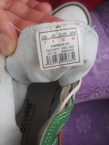 38 Beden yeşil Renk Converse
