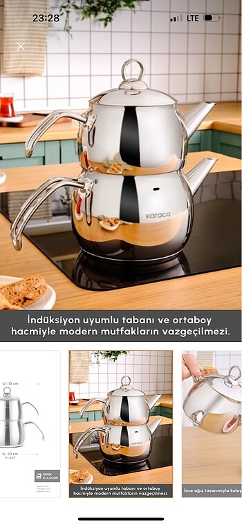 Beden Çelik çaydanlık Karaca