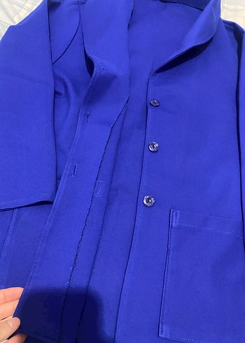 Düğmeli Lacivert Midi  Ceketi - Görsel 2