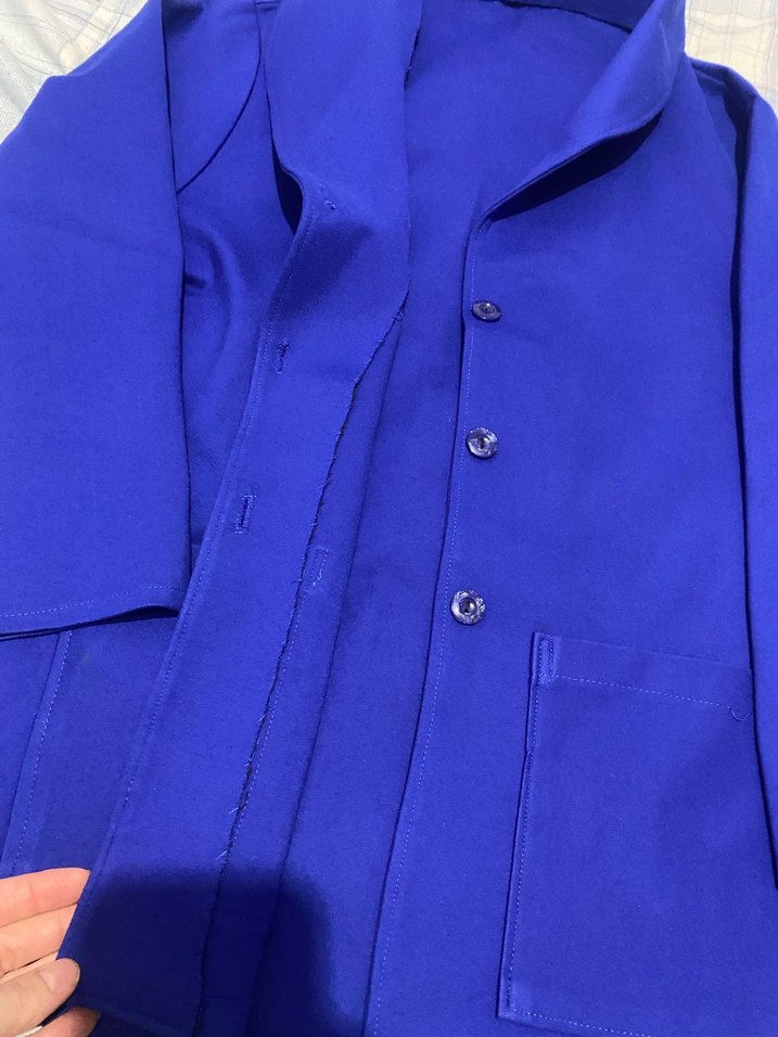 Düğmeli Lacivert Midi  Ceketi - Görsel 2