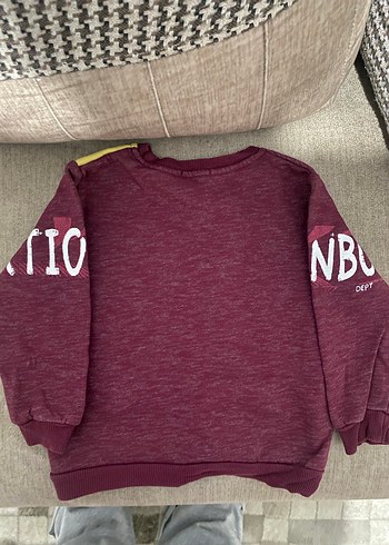 Bordo Düğmeli Erkek Çocuk Sweatshirt - Görsel 2