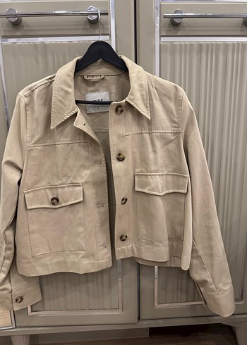 Bej Kadın Süet Düğmeli Ceket - Görsel 4