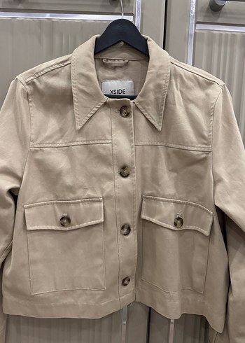 Bej Kadın Süet Düğmeli Ceket - Görsel 2