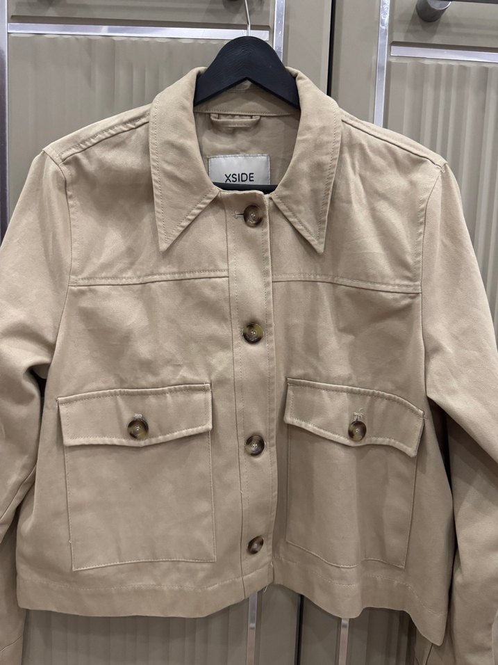 Bej Kadın Süet Düğmeli Ceket - Görsel 2