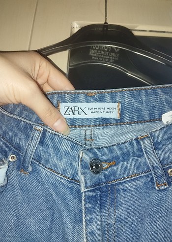 40 Beden mavi Renk Kadın Mavi Bol Kesim Denim Pantolon