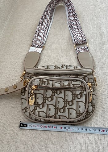 Bej #Dior desenli  Kadın Bel ve Omuz Çantası - Görsel 2