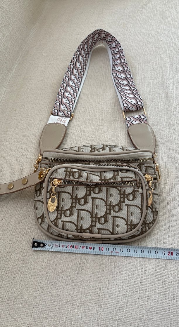 Bej #Dior desenli  Kadın Bel ve Omuz Çantası - Görsel 2