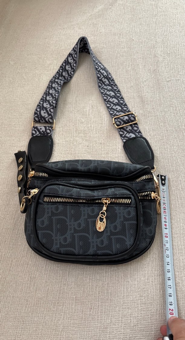 Gri Dior Desenli Sokak Stili Kadın Çanta - Görsel 3