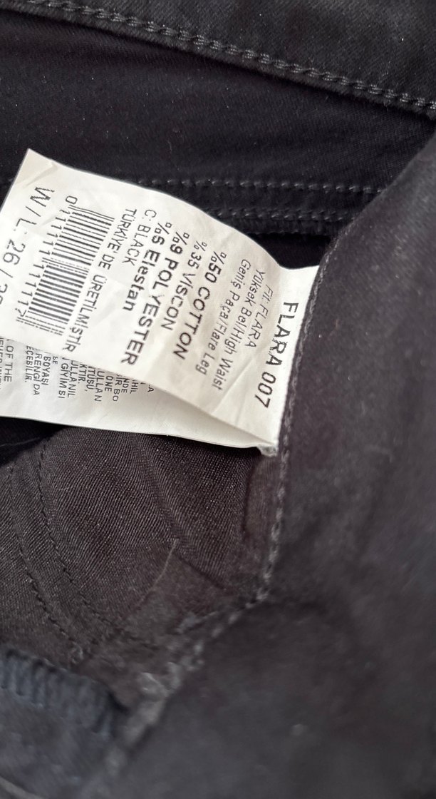 Siyah Kadın Normal Boy Kot Pantolon - Görsel 3