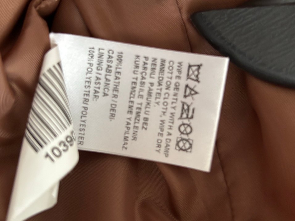Vintage Kahverengi Deri Biker Ceket — görsel 5/10