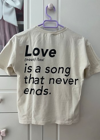 Kız Çocuk Bej Baskılı Kısa Kollu Tişört - Görsel 2