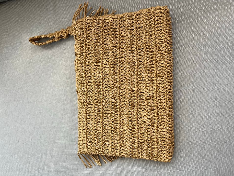 Bej Nakışlı Bohem Örgü Kadın el çantası - Görsel 2