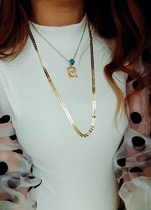 Gold uzun kolye