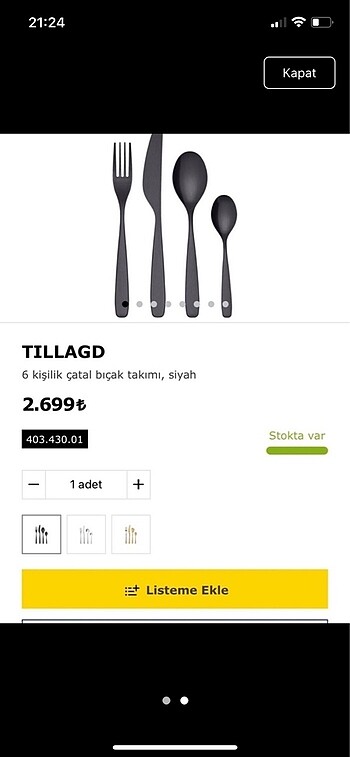 Ikea İkea çatal bıçak seti
