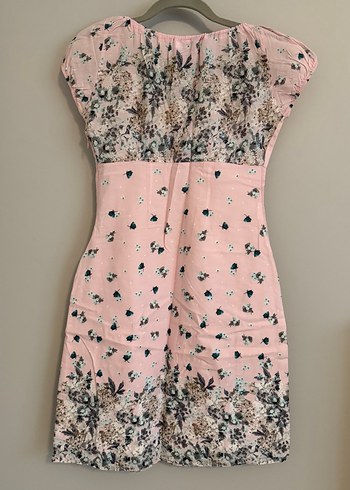 Pembe Vintage Midi Elbise - Görsel 3