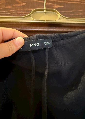s Beden siyah Renk Mango Keten Siyah Maksi Etek