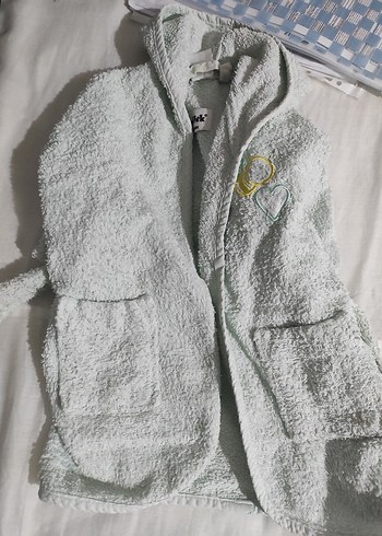 Beyaz Erkek Çocuk Nakışlı Bornoz - Görsel 2