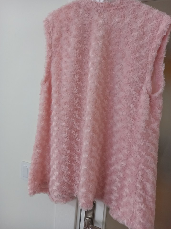 Pembe Peluş Detaylı Kadın Yelek — görsel 4/6