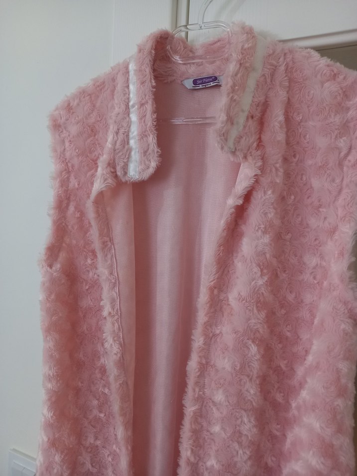 Pembe Peluş Detaylı Kadın Yelek — görsel 2/6
