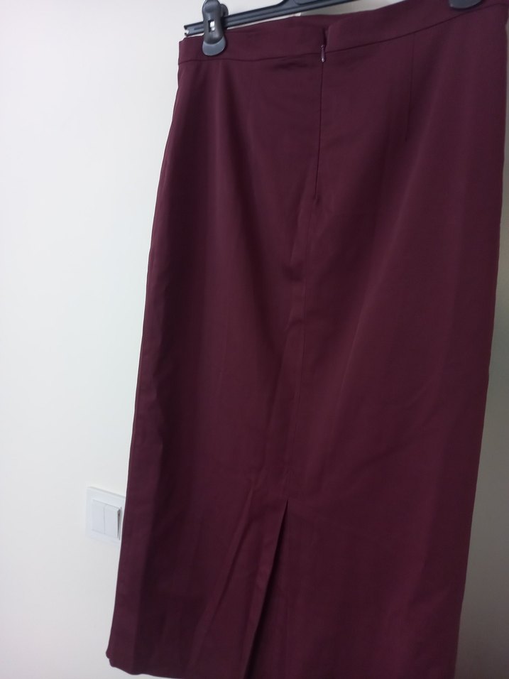 Bordo Düz Kalem Etek — görsel 7/8